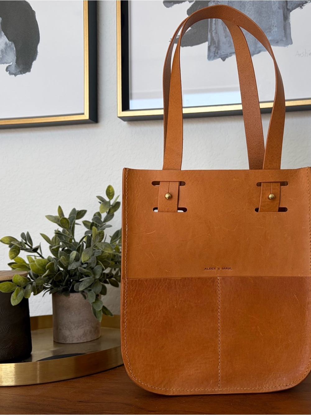 Handstiched Italian Leather Elevated Tote